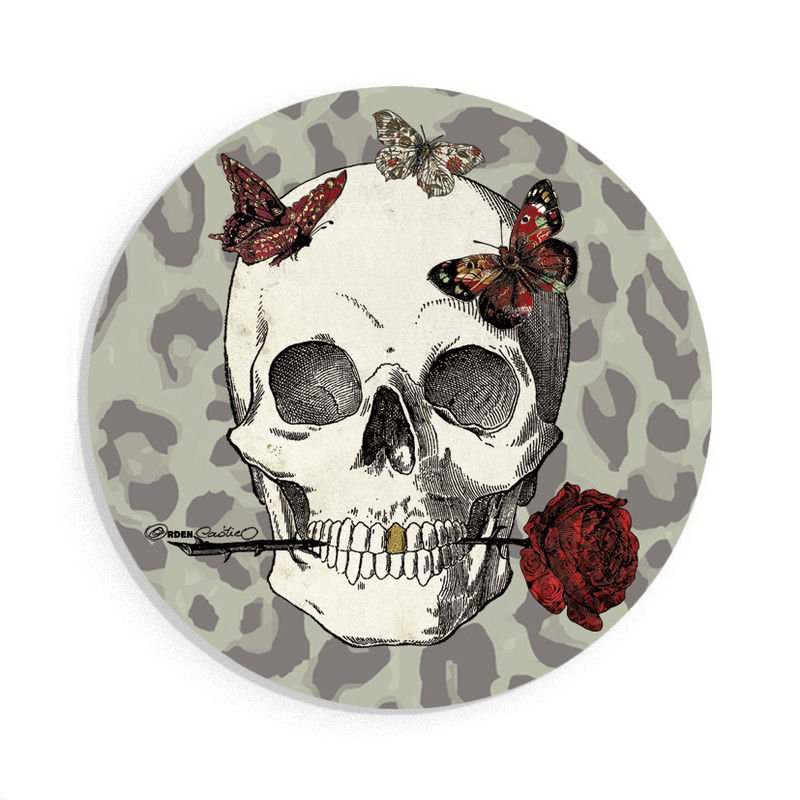 Chapa Calavera con Rosa